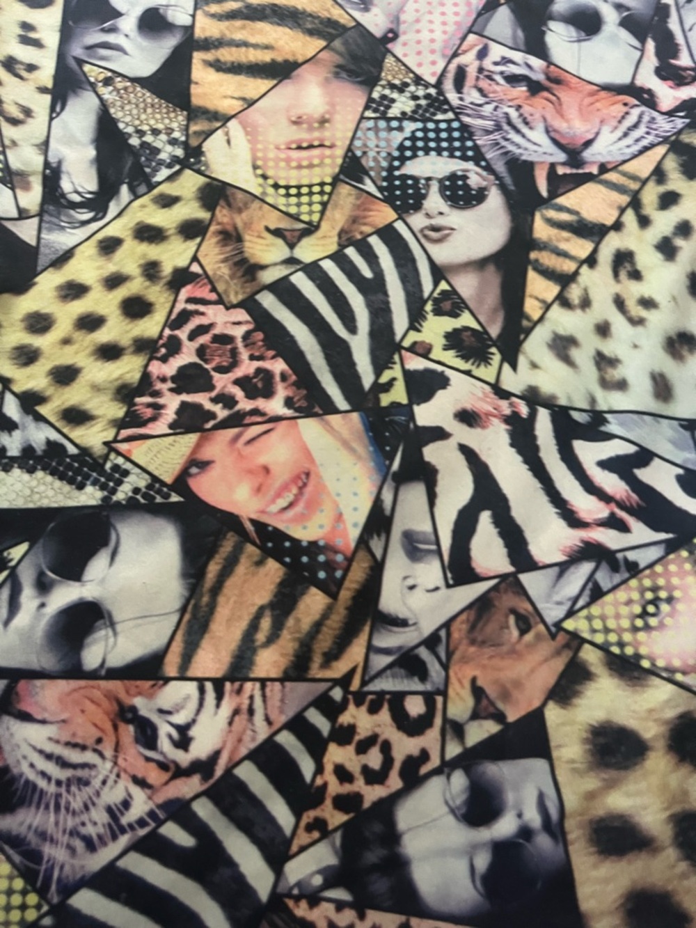 Sleeveless Multi-Print Mini Dress in Mixed Animal & Face Print - Picture 2 of 4